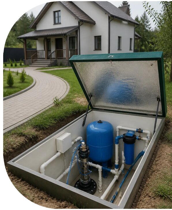 Автономное водоснабжение дома в Подольске от 156270 р. | АПаруса-Пдл